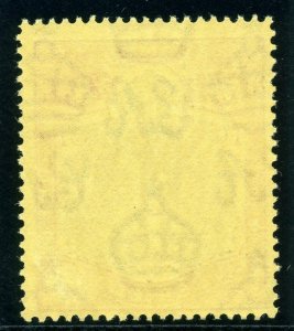 Bermuda 1950 KGVI 5s yellow-green & red/pale yellow (p13-O) superb MNH. SG 118f.