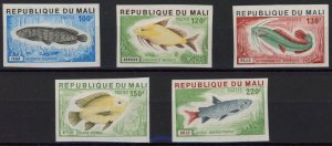 [Hip2527] Mali 1976 : Fish Good set very fine MNH imperf stamps