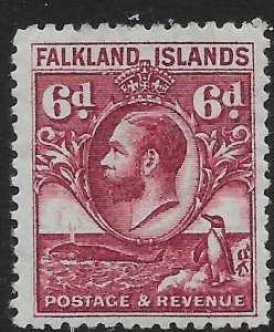 FALKLAND ISLANDS SG121a 1936 6d REDDISH PURPLE MTD MINT