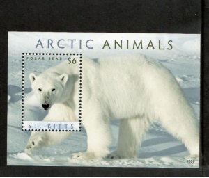 Saint Kitts 2010 - Polar Bears - Souvenir Stamp Sheet - Scott #766 - MNH