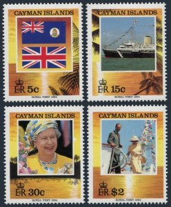 Cayman 677-680,MNH.QE II,Prince Philip visit:Flag,Yacht