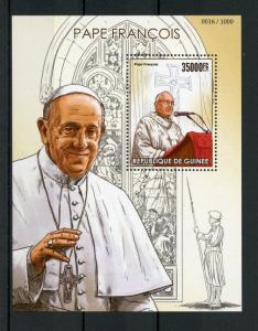 Guinea 2015 MNH Pope Franics 1v S/S Popes Roman Catholic Church