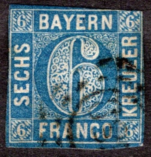 1862, Bavaria 5Kr, Used, Sc 11