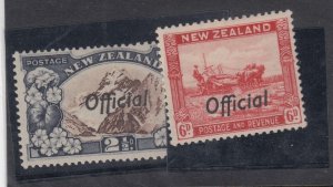 New Zealand 1936 Pictorial Official Overprint 2 1/2d perf, 6d Perf MH BP12281