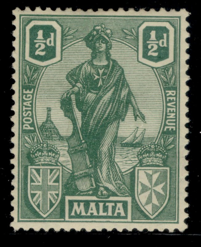 MALTA GV SG124, ½d green, M MINT.