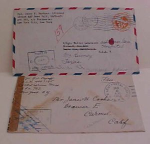 MOROCCO COVERS US APO 396 FEB 1945 #762 JAN 1943 TO USA