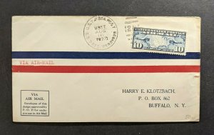 1927 SS President Harrison USTP Sea Post Airmail Cover to Buffalo New York