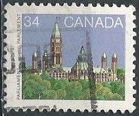 Canada 925 (used) 34c parliament library, multi (1985)