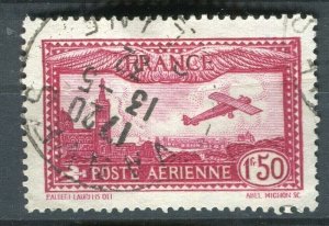 FRANCE; 1930 early AIRMAIL issue fine used 1.50Fr value