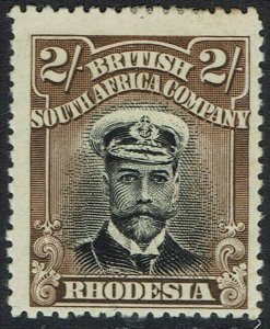 RHODESIA 1913 KGV ADMIRAL 2/- DIE I PERF 15 