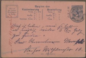 Germany 1898 Braunschweig Local Private Stadtpost GS Postal Card Cover US 102402