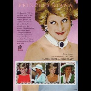 GRENADA 2007 - Scott# 3644 Sheet-Princess Diana NH