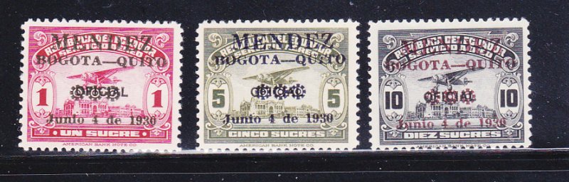 Ecuador C32-C34 Set MH Overprints