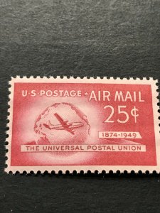 1949 25c Stratocruiser, Universal Postal Union Scott C44 Mint F/VF NH