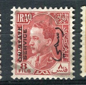 IRAQ; 1934 early Ghazi SERVICE Optd. issue fine used 8f. value