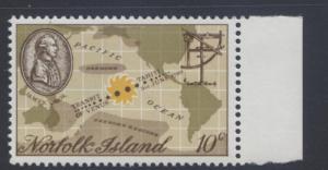 Norfolk Is - Scott 122 - Map of Pacific.-1969 -MNH -  Single 10c Stamp