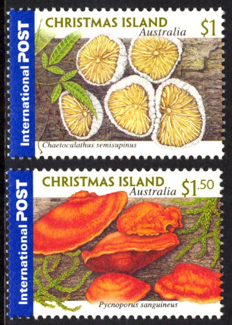 Christmas Island 2001 Mushrooms Scott #432-433 Mint Never Hinged