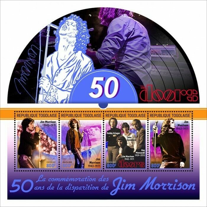 2021/06- TOGO - JIM MORRISON           4V    MNH ** 