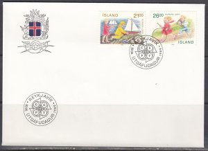 Iceland Scott 675-6 FDC - 1989 Europa Issue