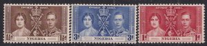 Nigeria 1937 KGV1 Set Coronation MM SG 46 - 48 ( T666 )