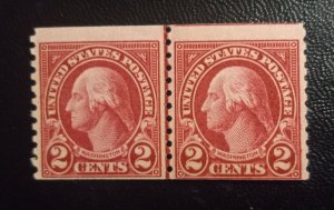 US Scott 599 MNH-Og Line Pair