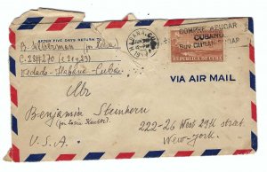 LETTER from CUBA to US ADVERTISING POSTMARK SEAL 1950 JEWISH ARCHIVE POLISH