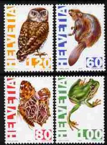 Switzerland 1995 Endangered Animals perf set of 4 unmount...