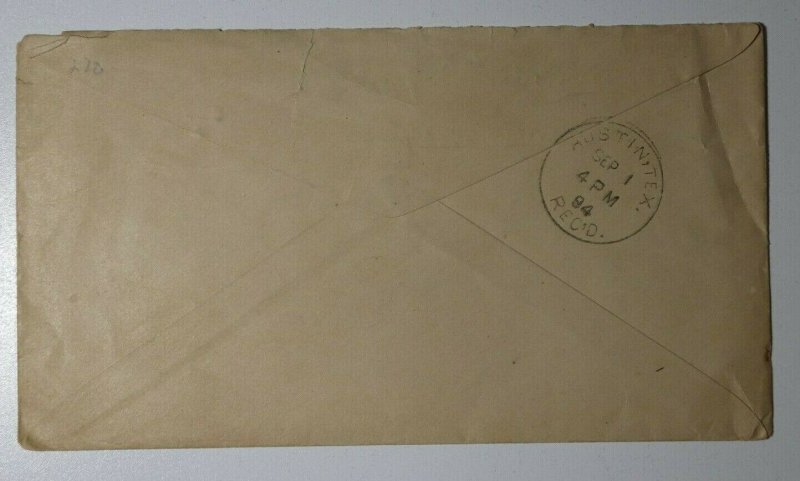 US Sc#22D Used On Cover Smithville TX 1894 BJ Gresham Co General Store