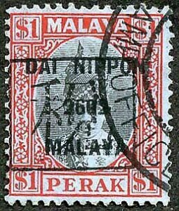 Japanese Occ of Perak SGJ252 1 dollar fine used