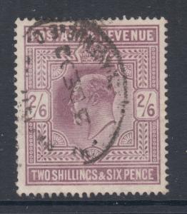 Great Britain Sc 139, SG 260, used. 1902 2s6p lilac KEVII, De La Rue printing