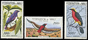 Mali C2-C4, hinged, Mali Federation Airmail Bird Definitives