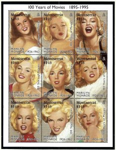 Montserrat 860 MNH 1995 Marilyn Monroe sheet of 9               (KA)