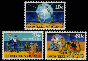 COCOS (KEELING) ISLANDS Sc 53-55 MNH 1980 Christmas -  Complete Set