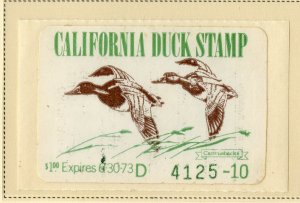 US CA2 CALIFORNIA STATE DUCK STAMP 1972 P.O CONDITION SCV $950.00 BIN $500.00