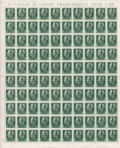 1944 RSI - Milan edition n . 491 and 494 in sheets of 100 signed Raybaudi