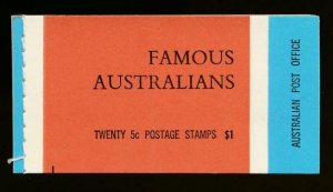 AUSTRALIA SG. SB44 $1 BOOKLET, MINT NH, FAMOUS AUSTRALIANS