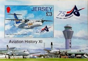 Jersey 2012  - Aviation  airplanes - MNH bklt pane # 1577a