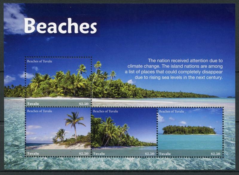 Tuvalu Landscapes Stamps 2018 MNH Beaches Tourism Trees Nature Marine 4v M/S II