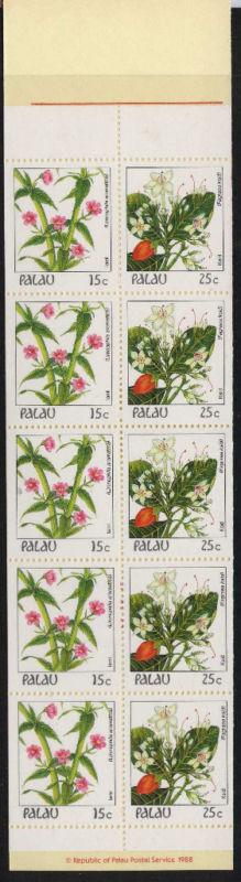 Palau 133b Booklet MNH Flowers