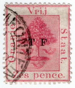 (I.B) Orange Free State Telegraphs : 6d Rose (setting 2) 