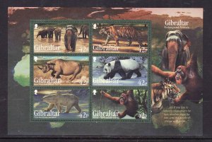 Gibraltar-Sc#1289a-unused NH sheet-Endangered Animals-2011-