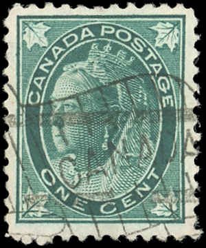 Canada Scott #67 F-VF Used-1897 1¢ Maple Leaf Issue-Sound