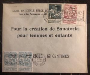 1911 Charleroi Belgium Charity Cover sanatoria for women and children