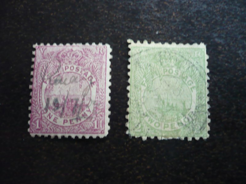 Stamps - Falkland Islands - Scott# 55-56 - Used Part Set of 2 Stamps
