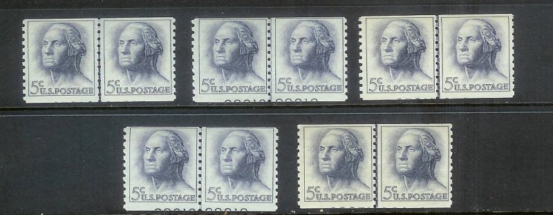 UNITED STATES (26) Sc#1229 Coil Line Pairs w/plate numbers ALL Mint Never Hinged