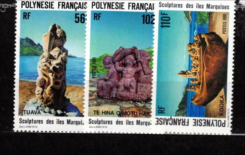 French Polynesia Sc 567-9 MNH Set of 1991 - HM05