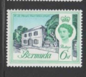 BERMUDA #180 1962 6p QEII & PEROTS POST OFFICE MINT VF NH O.G aa