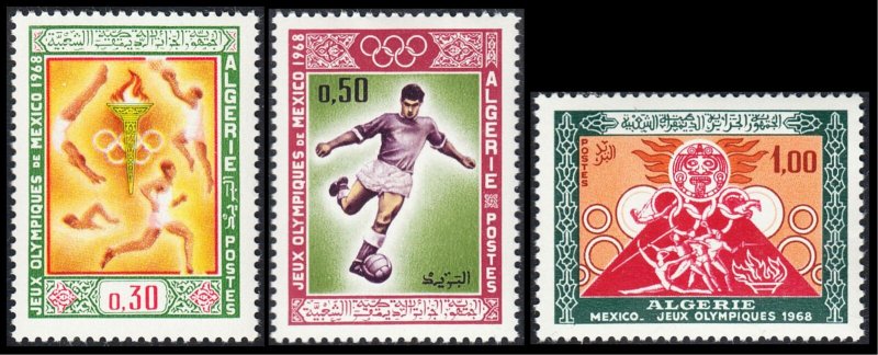 Algeria 1968 Mexico Olympic Games Soccer Pyramid Maya or Inca 400-402