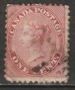 Canada 1859 Sc 14 used paper adhesion
