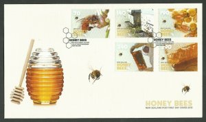 2013  NEW ZEALAND  SG: 3463/67 - HONEY BEES SET ON FIRST DAY COVER